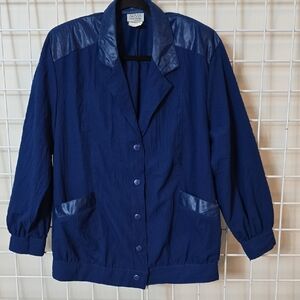 Vintage 90's Susan Christopher‎ California Navy Blue Women's Jacket Size Small